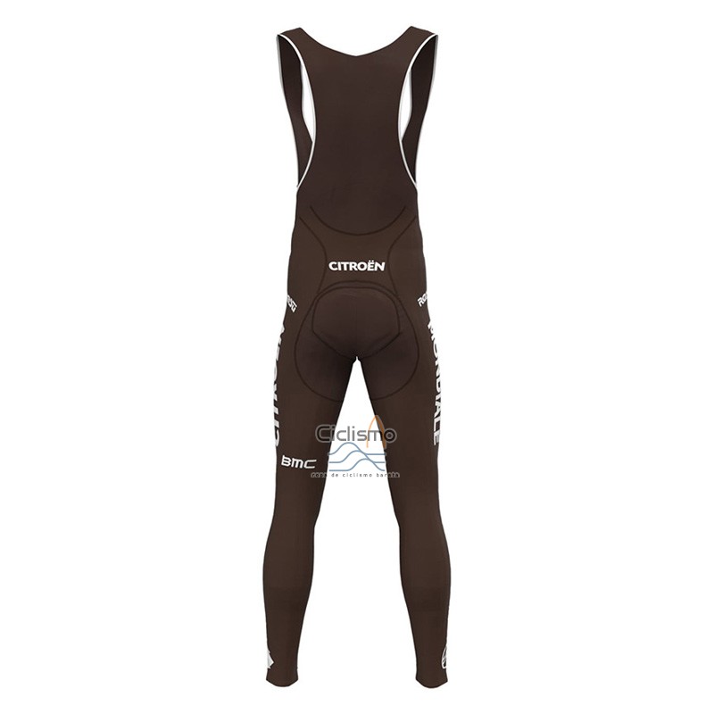 Ag2r Citroen Team Ropa Ciclismo Culotte Largo 2023 Mangas Largas Blanco Brown